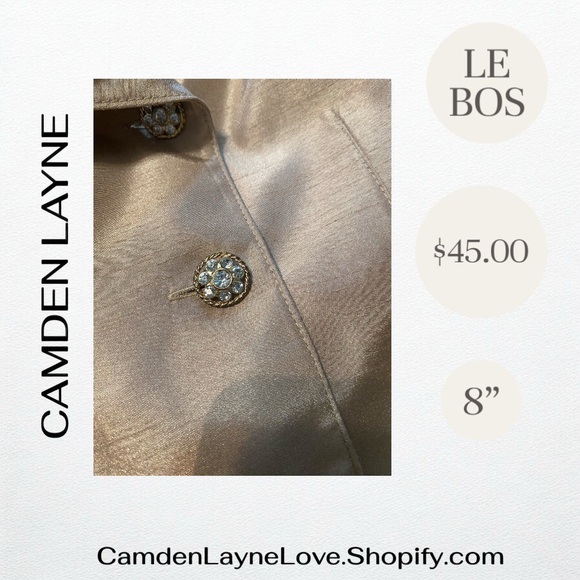 Le Bos Tan Blazer with Notched Lapel and Fitted Waist - Picture 8 of 8